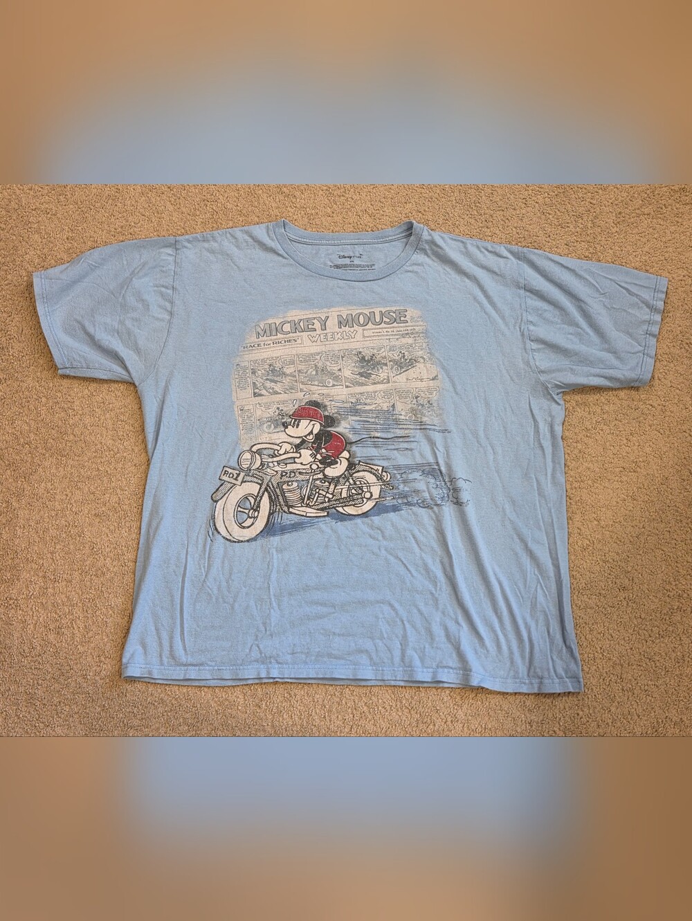 Men's Disney Light Blue Mickey Mouse Tee XXL
